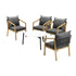Livsip 4 Seater Outdoor Patio Set White 70cm Coffee Table Natural Chair-Outdoor Patio Set-PEROZ Accessories