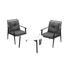 Livsip 3pc Outdoor Patio Set 70CM White Marble Table Rattan Chairs-Outdoor Patio Set-PEROZ Accessories