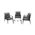 Livsip 5PC Outdoor Patio Set 70CM White Marble Table Rattan Chairs-Outdoor Patio Set-PEROZ Accessories