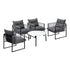 Livsip 5PCS Outdoor Patio Set White 70cm Table Cushioned Armchairs-Outdoor Patio Set-PEROZ Accessories
