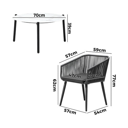 Livsip Outdoor Lounge Setting Furniture 3 Piece Patio Set-Outdoor Patio Set-PEROZ Accessories