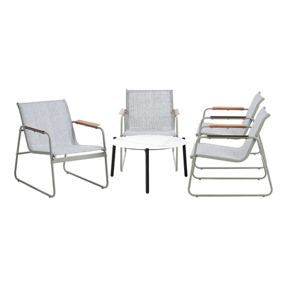 Livsip Outdoor Patio Set 4x Chairs and 70cm Coffee Table-Outdoor Patio Set-PEROZ Accessories