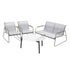 Livsip Outdoor Lounge Set 4 Seater Patio Chairs 70cm White Table-Outdoor Patio Set-PEROZ Accessories