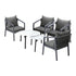 Livsip 6PCS Outdoor Patio Set White 70cm Coffee Table Set Grey Chairs-Outdoor Patio Set-PEROZ Accessories