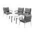 Livsip 6 Piece Outdoor Patio Set White Table Set White Armchairs-Outdoor Patio Set-PEROZ Accessories