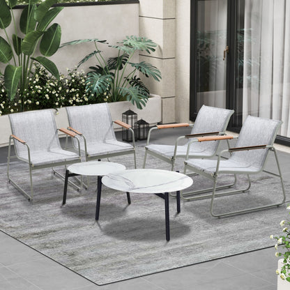 Livsip 6PCS Outdoor Patio Set Textilene Chair Lounge Coffee Table Set-Outdoor Patio Set-PEROZ Accessories