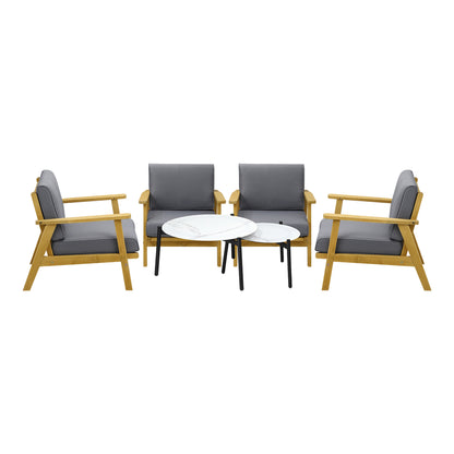 Livsip Outdoor Lounge Set 2pc White Coffee Side Table Sets with Chairs-Outdoor Patio Set-PEROZ Accessories