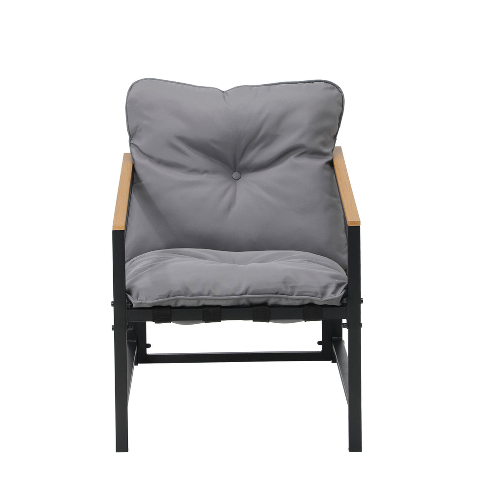 Livsip 2 Piece Outdoor Armchair Lounge Sofa Black-Outdoor Patio Set-PEROZ Accessories