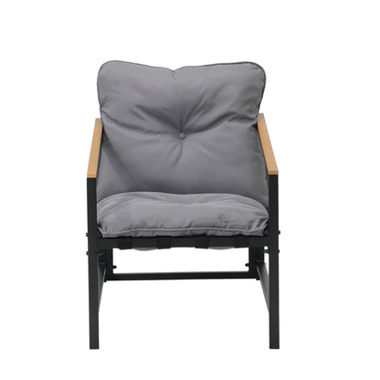 Livsip 2 Piece Outdoor Armchair Lounge Sofa Black-Outdoor Patio Set-PEROZ Accessories