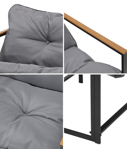 Livsip 2 Piece Outdoor Armchair Lounge Sofa Black-Outdoor Patio Set-PEROZ Accessories