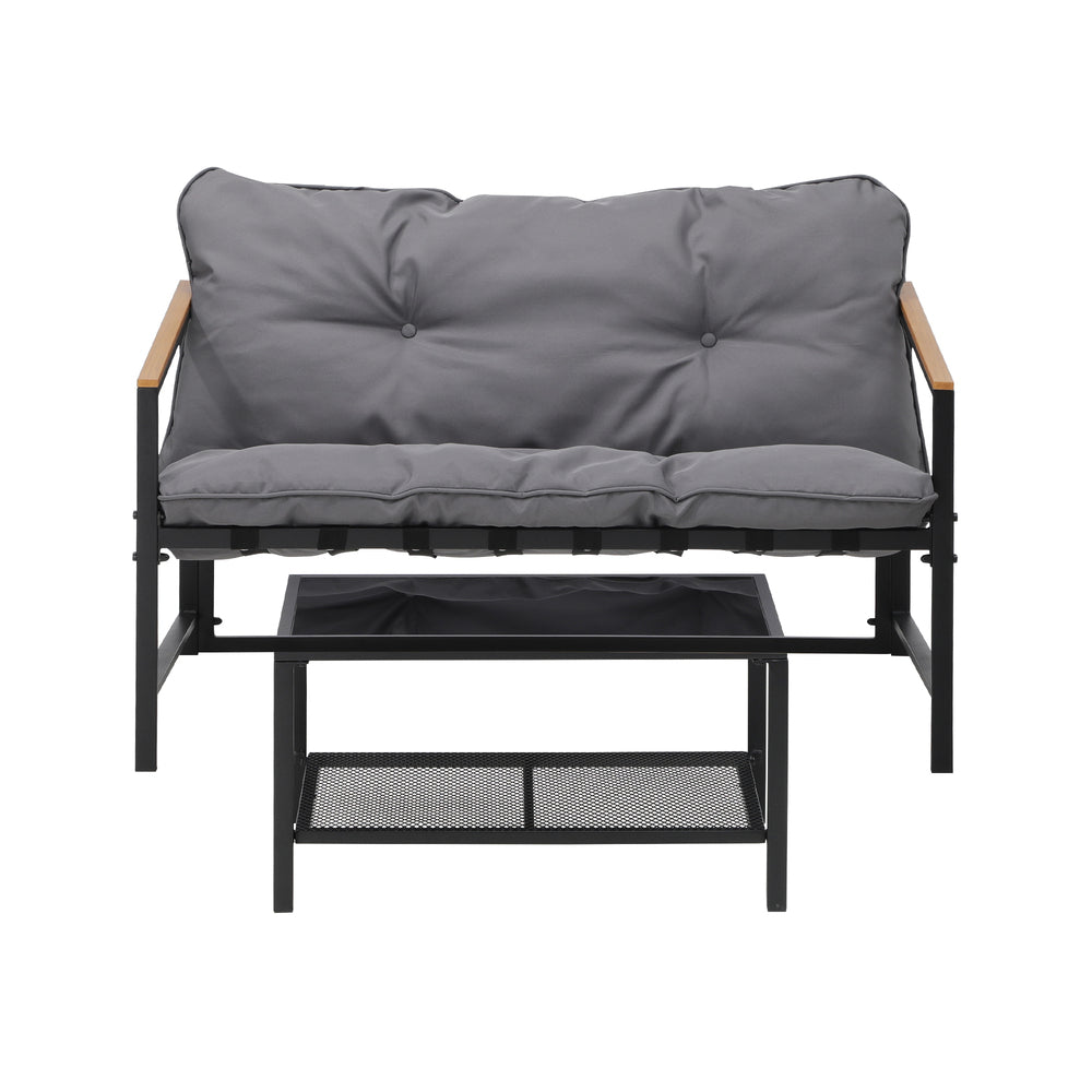 Livsip 2 Piece Outdoor Patio Set Garden Lounge Setting-Outdoor Patio Set-PEROZ Accessories