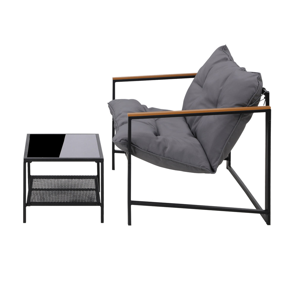 Livsip 2 Piece Outdoor Patio Set Garden Lounge Setting-Outdoor Patio Set-PEROZ Accessories