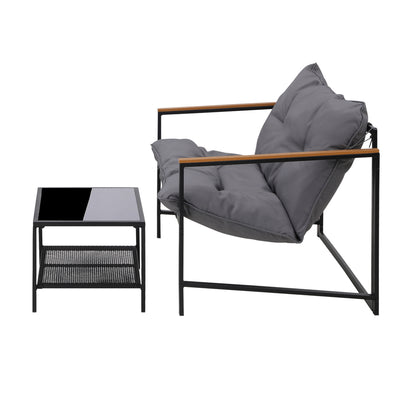 Livsip 2 Piece Outdoor Patio Set Garden Lounge Setting-Outdoor Patio Set-PEROZ Accessories