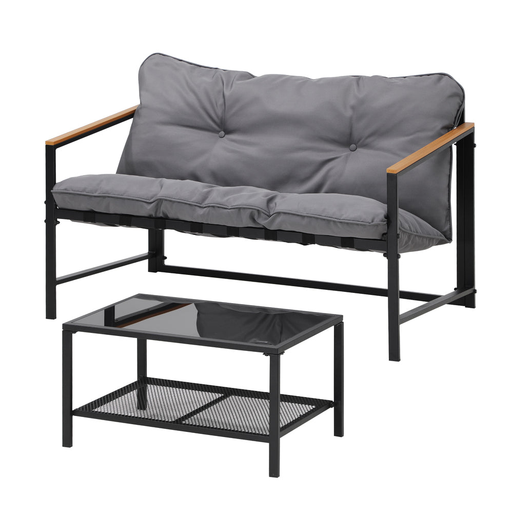Livsip 2 Piece Outdoor Patio Set Garden Lounge Setting-Outdoor Patio Set-PEROZ Accessories