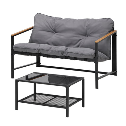 Livsip 2 Piece Outdoor Patio Set Garden Lounge Setting-Outdoor Patio Set-PEROZ Accessories