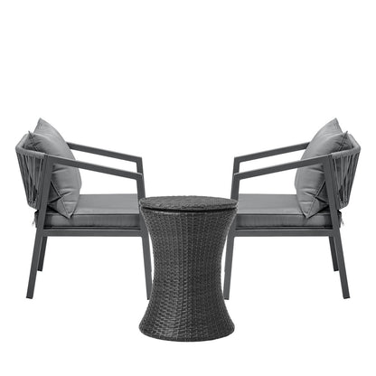 Livsip Outdoor Patio Set Ice Bucket Black Table Bistro Setting 3pcs-Outdoor Patio Set-PEROZ Accessories