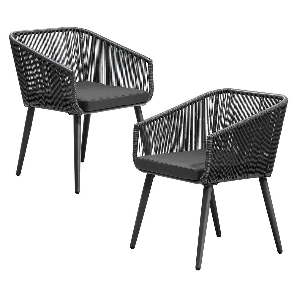 Livsip Outdoor Furniture Lounge Setting Chairs Set of 2 Bistro Patio Garden Set-Outdoor Patio Sets-PEROZ Accessories