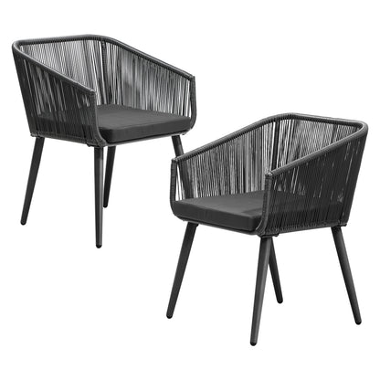 Livsip Outdoor Furniture Lounge Setting Chairs Set of 2 Bistro Patio Garden Set-Outdoor Patio Sets-PEROZ Accessories