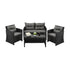 Livsip Outdoor Furniture Lounge Setting 4Piece Wicker Sofa Chair Table Patio Set-Outdoor Patio Set-PEROZ Accessories