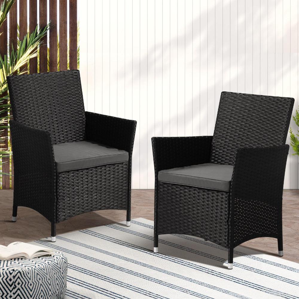 Livsip Outdoor Dining Chairs Rattan Outdoor Patio Chairs Furniture Set of 2-Outdoor Chair-PEROZ Accessories