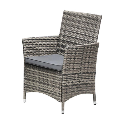 Livsip 2X Outdoor Dining Chairs Rattan Outdoor Patio Chairs Furniture Grey-Outdoor Chair-PEROZ Accessories