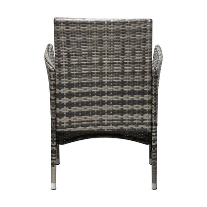 Livsip 2X Outdoor Dining Chairs Rattan Outdoor Patio Chairs Furniture Grey-Outdoor Chair-PEROZ Accessories