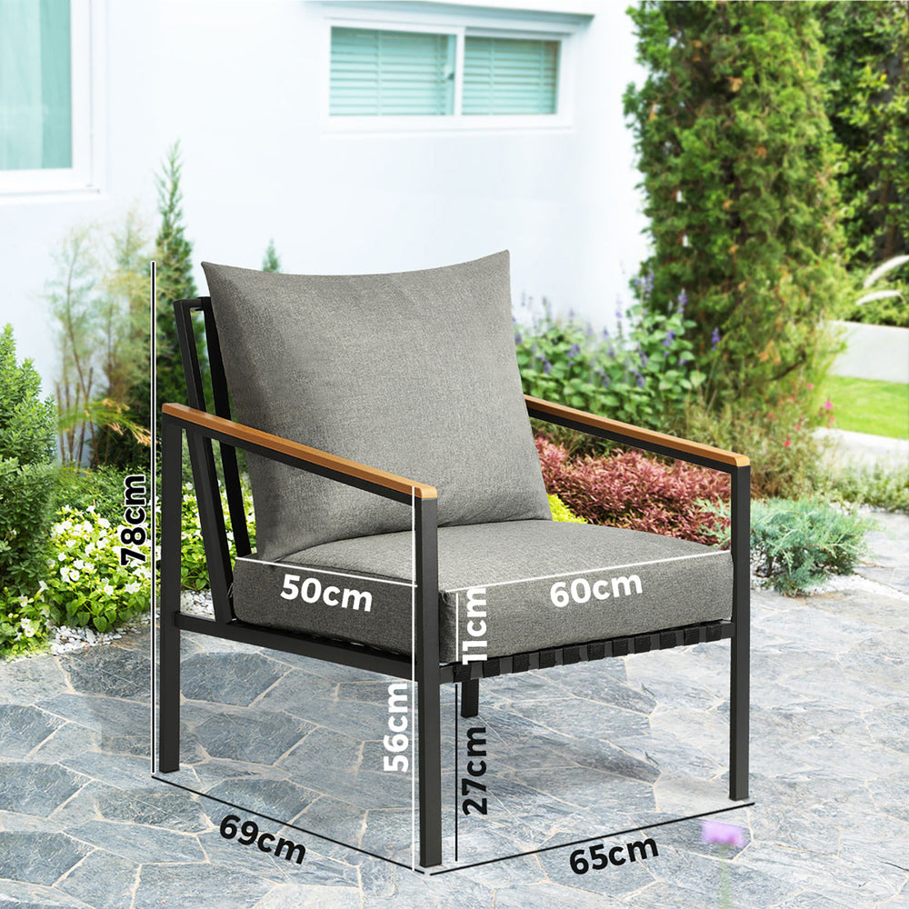 Livsip Outdoor Lounge Chairs Patio Furniture Garden Sofa with Cushions Set of 2-Outdoor Patio Sets-PEROZ Accessories