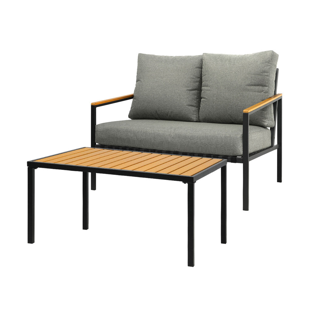 Livsip Outdoor Furniture 2-Piece Dining Set Lounge Patio Chairs Table Setting-Outdoor Patio Sets-PEROZ Accessories