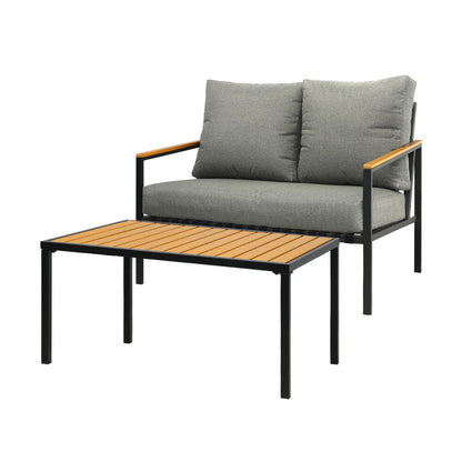 Livsip Outdoor Furniture 2-Piece Dining Set Lounge Patio Chairs Table Setting-Outdoor Patio Sets-PEROZ Accessories