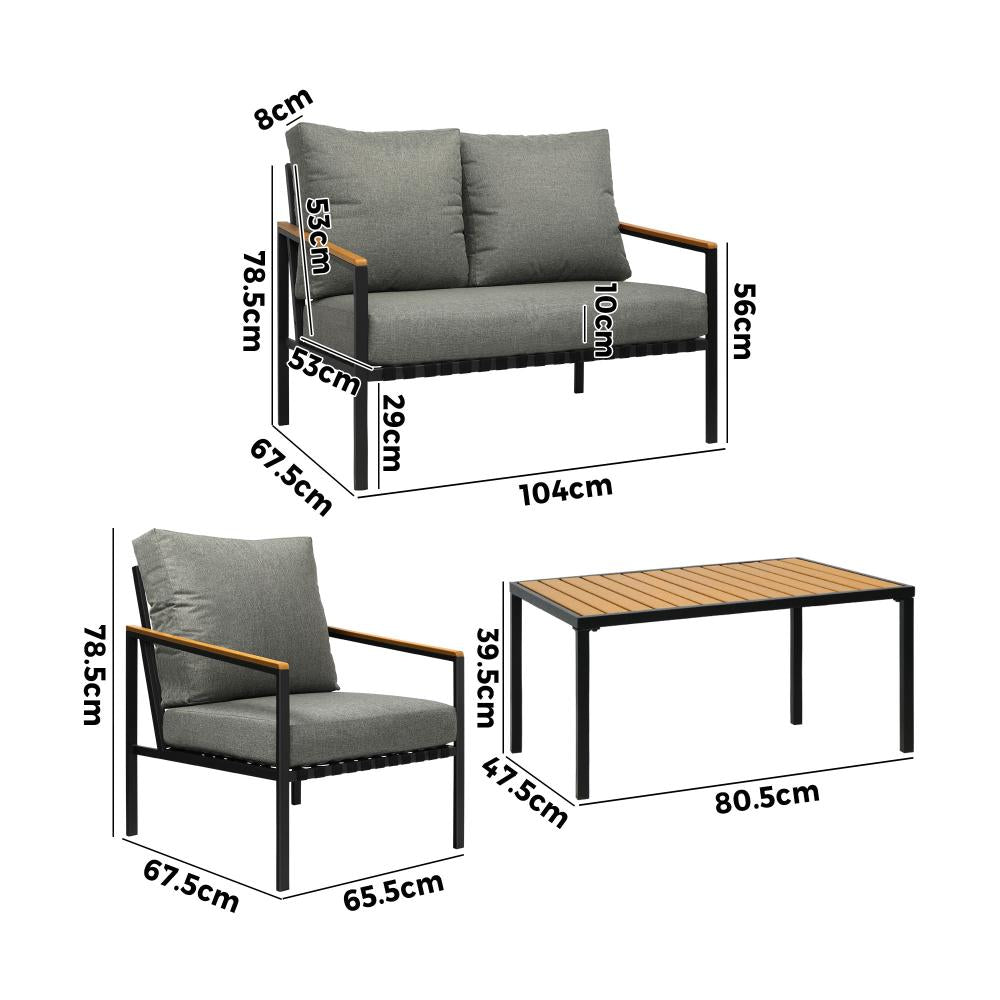 Livsip Outdoor Furniture 4-Piece Setting Bistro Set Dining Chairs Patio Setting-Outdoor Patio Sets-PEROZ Accessories