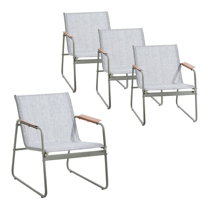 Livsip 4PCS Outdoor Patio Armchair Textilene-Outdoor Patio Set-PEROZ Accessories