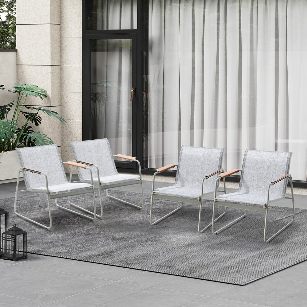 Livsip 4PCS Outdoor Patio Armchair Textilene-Outdoor Patio Set-PEROZ Accessories