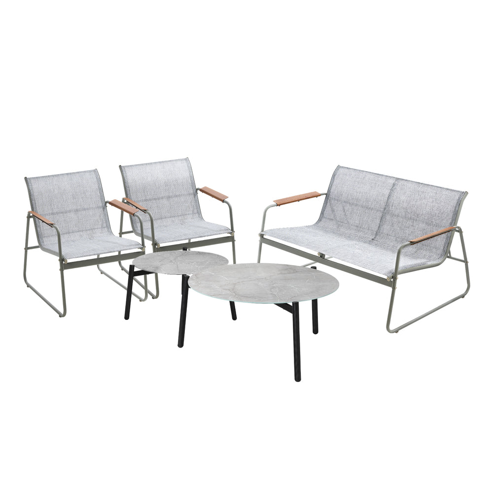 Livsip 4 Seater Outdoor Lounge Set Patio Set Grey Table-Outdoor Patio Set-PEROZ Accessories