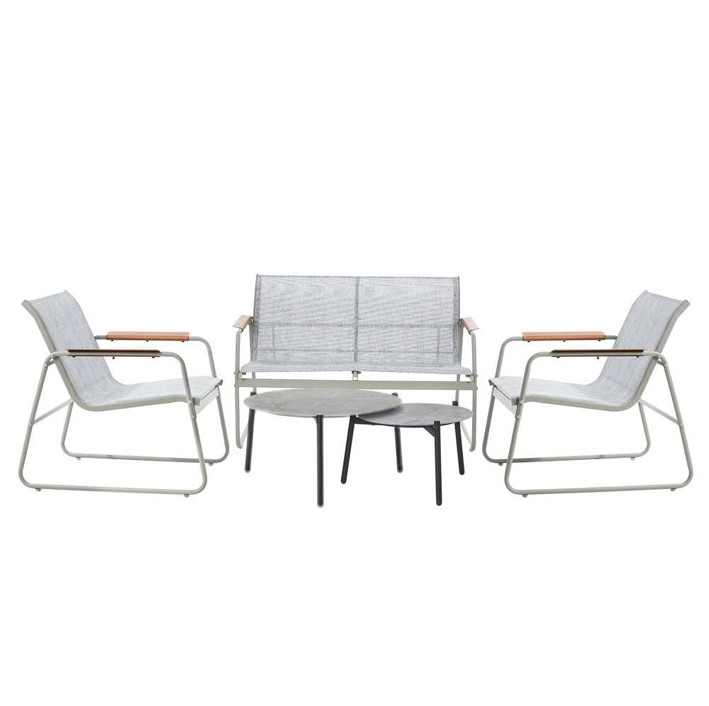 Livsip 4 Seater Outdoor Lounge Set Patio Set Grey Table-Outdoor Patio Set-PEROZ Accessories