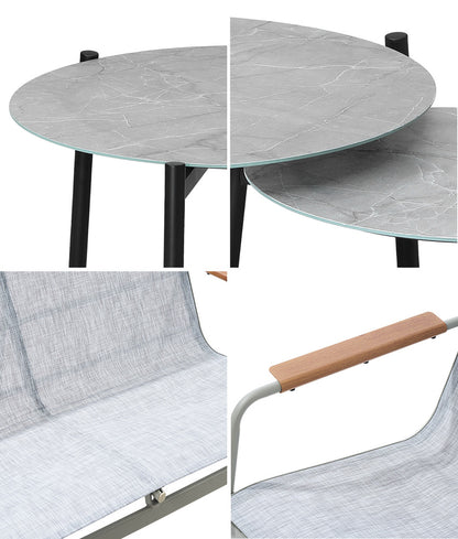 Livsip 4 Seater Outdoor Lounge Set Patio Set Grey Table-Outdoor Patio Set-PEROZ Accessories