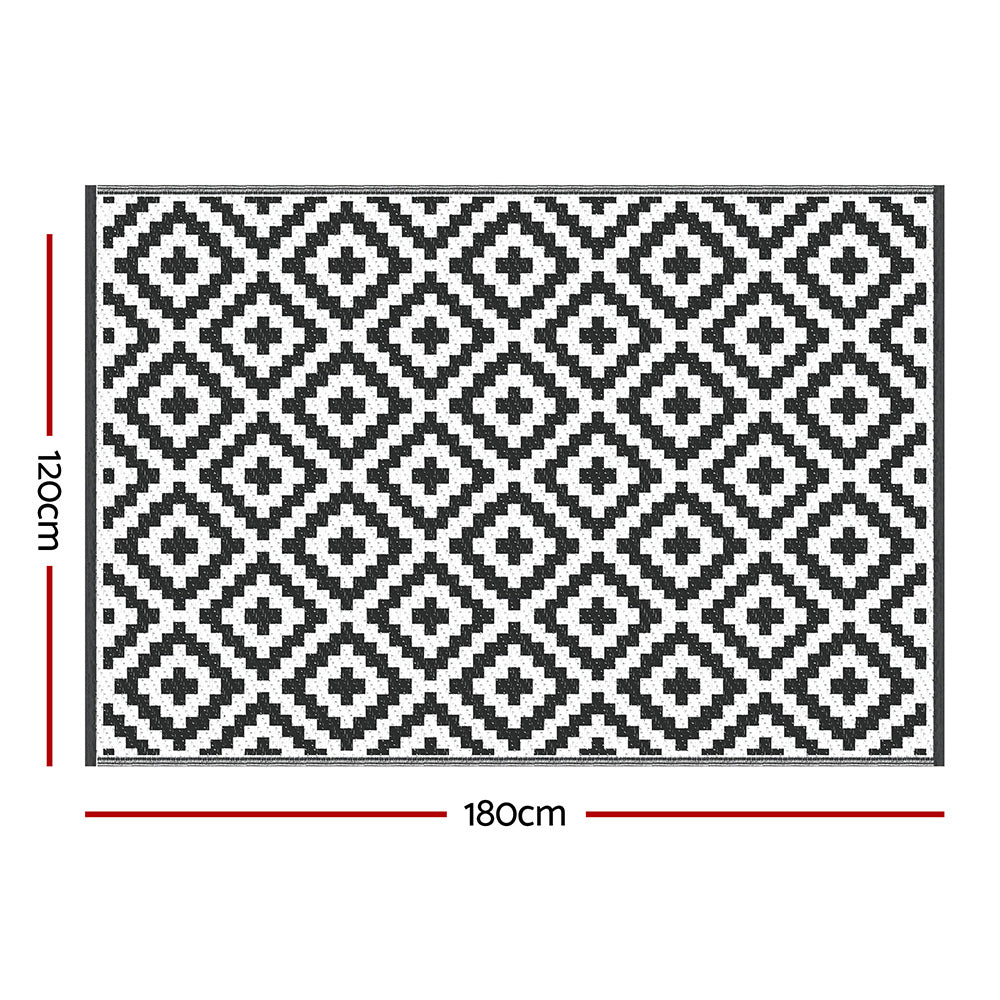 Gardeon Outdoor Rugs 120x180cm Large Carpet Reversible Area Mat PP Dual-Sided Patio Rug Cross-Home &amp; Garden &gt; Rugs &gt; Outdoor Rugs-PEROZ Accessories