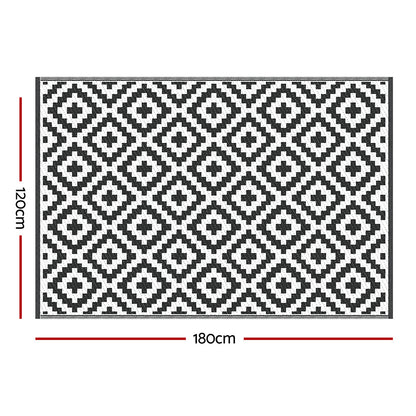 Gardeon Outdoor Rugs 120x180cm Large Carpet Reversible Area Mat PP Dual-Sided Patio Rug Cross-Home &amp; Garden &gt; Rugs &gt; Outdoor Rugs-PEROZ Accessories