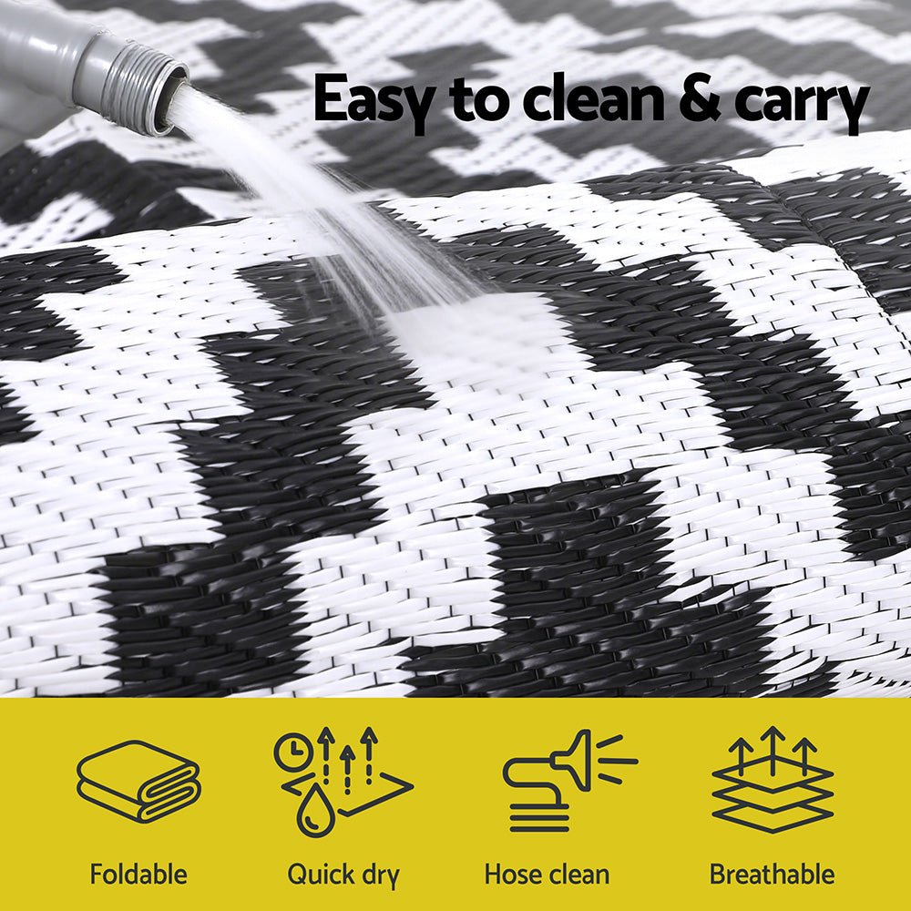 Gardeon Outdoor Rugs 120x180cm Large Carpet Reversible Area Mat PP Dual-Sided Patio Rug Cross-Home &amp; Garden &gt; Rugs &gt; Outdoor Rugs-PEROZ Accessories