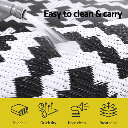 Gardeon Outdoor Rugs 120x180cm Large Carpet Reversible Area Mat PP Dual-Sided Patio Rug Cross-Home &amp; Garden &gt; Rugs &gt; Outdoor Rugs-PEROZ Accessories