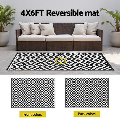 Gardeon Outdoor Rugs 120x180cm Large Carpet Reversible Area Mat PP Dual-Sided Patio Rug Cross-Home &amp; Garden &gt; Rugs &gt; Outdoor Rugs-PEROZ Accessories