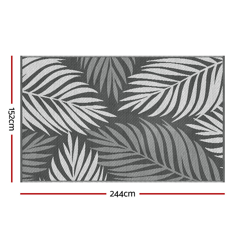 Gardeon Outdoor Rugs 152x244cm Large Carpet Reversible Area Mat PP Dual-Sided Patio Rug Leaf-Home &amp; Garden &gt; Rugs &gt; Outdoor Rugs-PEROZ Accessories