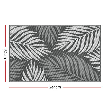 Gardeon Outdoor Rugs 152x244cm Large Carpet Reversible Area Mat PP Dual-Sided Patio Rug Leaf-Home &amp; Garden &gt; Rugs &gt; Outdoor Rugs-PEROZ Accessories