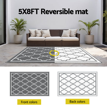Gardeon Outdoor Rugs 152x244cm Large Carpet Reversible Area Mat PP Dual-Sided Patio Rug Maroc-Home &amp; Garden &gt; Rugs &gt; Outdoor Rugs-PEROZ Accessories