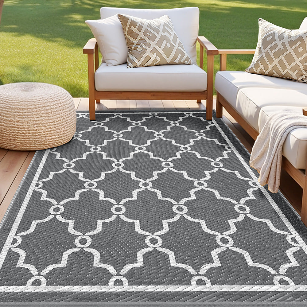 Gardeon Outdoor Rugs 152x244cm Large Carpet Reversible Area Mat PP Dual-Sided Patio Rug Maroc-Home &amp; Garden &gt; Rugs &gt; Outdoor Rugs-PEROZ Accessories