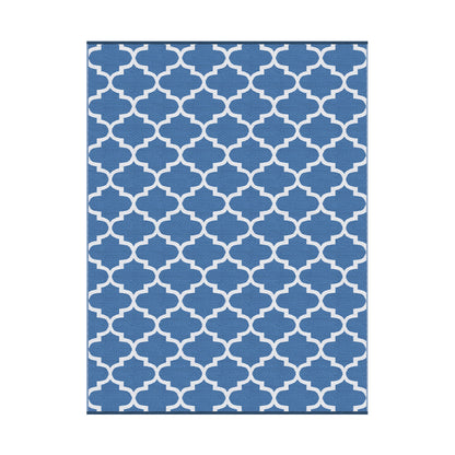 Gardeon Outdoor Rugs 274x366cm Large Carpet Reversible Area Mat PP Dual-Sided Patio Rug Blue-Home &amp; Garden > Rugs > Outdoor Rugs-PEROZ Accessories