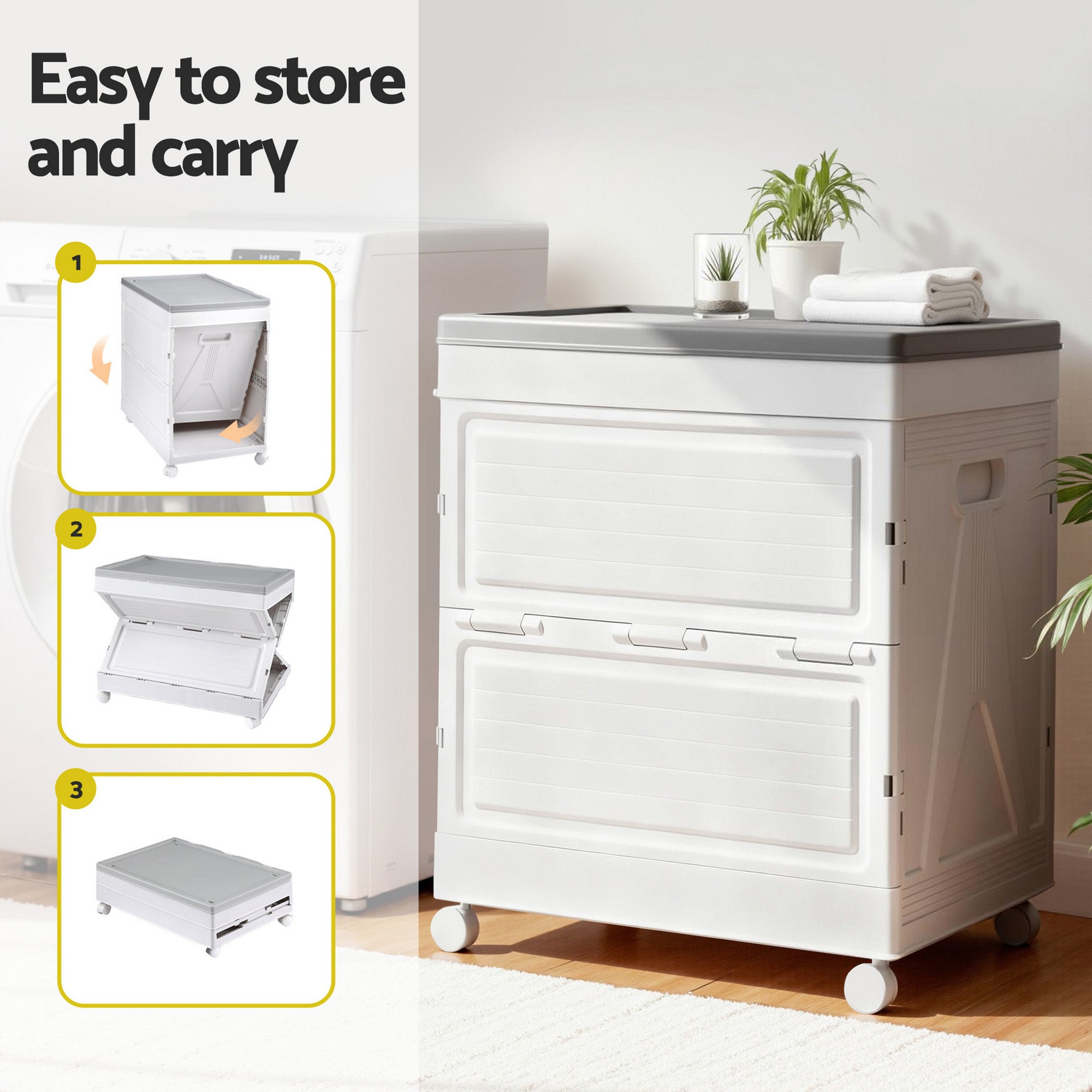 Gardeon 159L Outdoor Storage Box Stackable Cupboard Camping Organizer Wheels-Home &amp; Garden > Storage > Storage Boxes-PEROZ Accessories