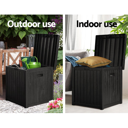 Gardeon Outdoor Storage Box 195L Organiser Garden Bench Deck Toy Shed Tool Black-Outdoor Storage Boxes-PEROZ Accessories