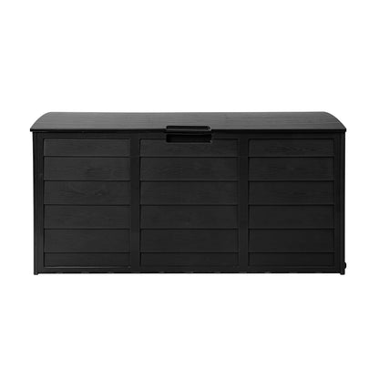 Gardeon Outdoor Storage Box 290L Lockable Organiser Garden Deck Shed All Black-Outdoor Storage Boxes-PEROZ Accessories