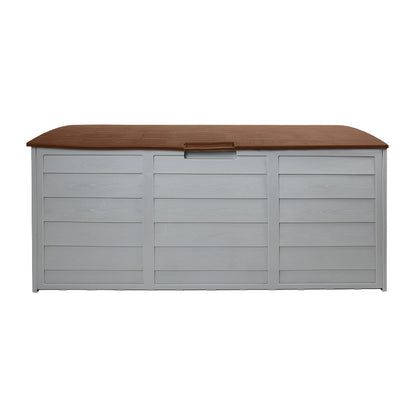Gardeon Outdoor Storage Box 290L Lockable Organiser Garden Deck Shed Tool Brown-Outdoor Storage Boxes-PEROZ Accessories
