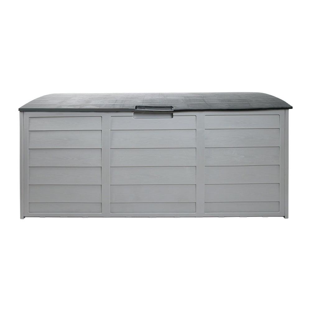Gardeon Outdoor Storage Box 290L Lockable Organiser Garden Deck Shed Tool Grey-Outdoor Storage Boxes-PEROZ Accessories